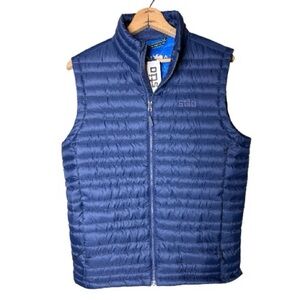 Stio Pinion Down Vest Men's S Navy Blue 800 Fill Full Zip Puffer